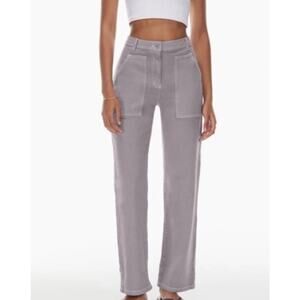 Wilfred Free Modern Utility High Rise Straight Leg Pants Lilac Womens Size 00‎